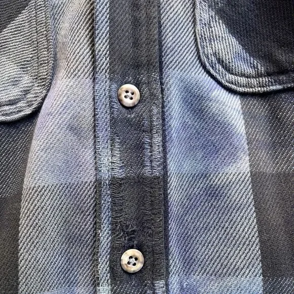 Handmade Tie Dye Purple & Black Plaid Utility Shirt Shacket - Unisex Size Large - Picture 7 of 9